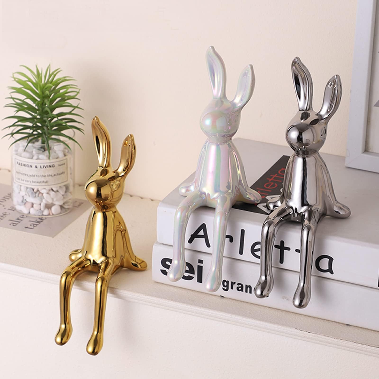 Amazon.com: SEHX Brass Sitting Bunny, Gold Rabbit Figurine Statue